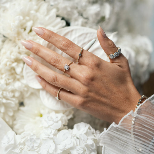 Mosaïque Ring – Złoty pierścionek z diamentami o różnych szlifach