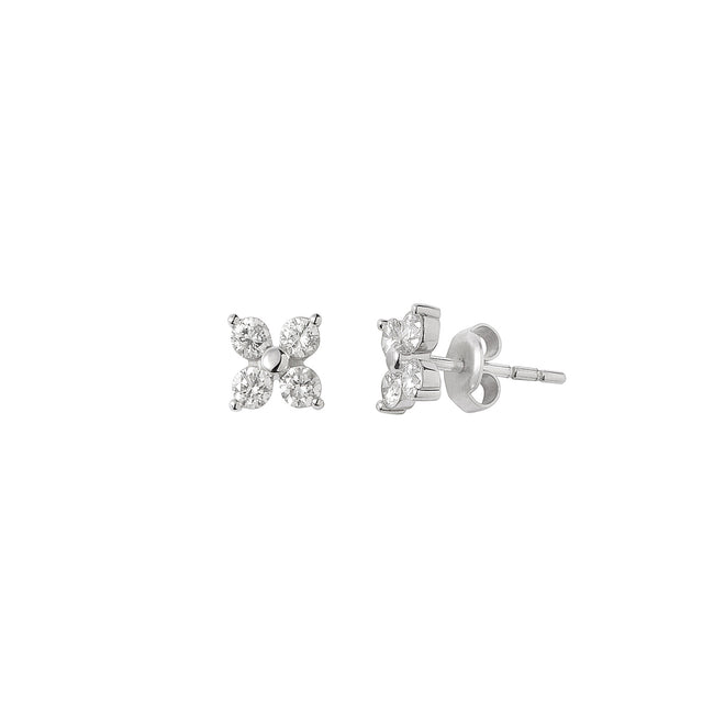 Kolczyki z białego złota z diamentami Fleur Blanche Diamond Studs