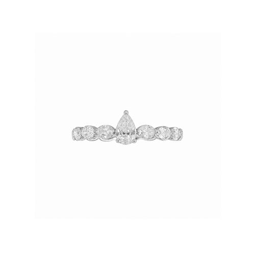 Pierścionek z białego złota z diamentem Éternelle Pear Diamond Ring
