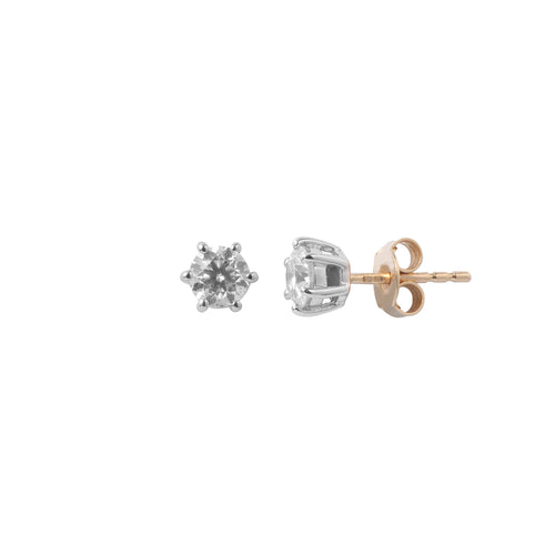 Medium Classic Line – Złote kolczyki z diamentami
