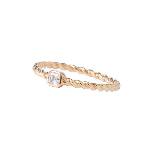 Bubble Ring – Pierścionek z żółtego złota z diamentami w oprawie kulistej