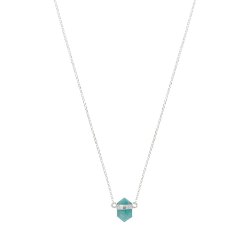 Srebrny choker z amazonitem