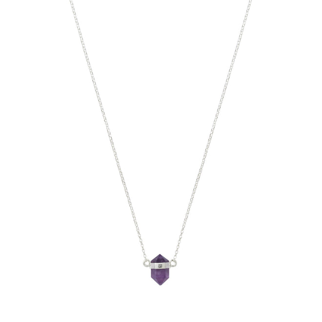 Srebrny choker z ametystem