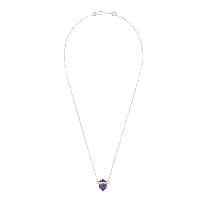 Srebrny choker z ametystem