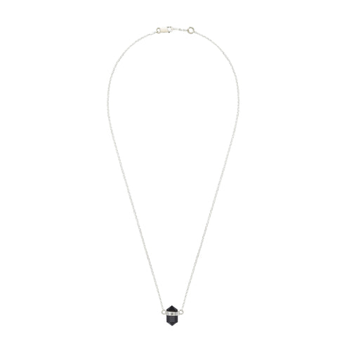 Srebrny choker z czarnym onyksem
