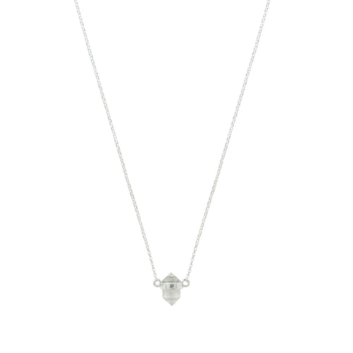 Srebrny choker z kryształem górskim