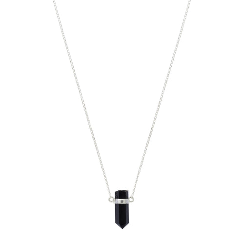 Srebrny choker z mini czarnym onyksem