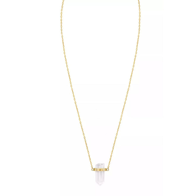 Złoty choker Gaia z mini kryształem górskim