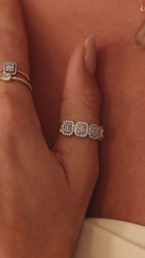 Bubble Ring – Pierścionek z żółtego złota z diamentami w oprawie kulistej
