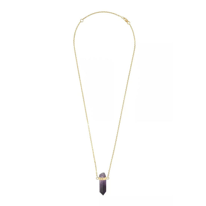Złoty choker z mini ametystem