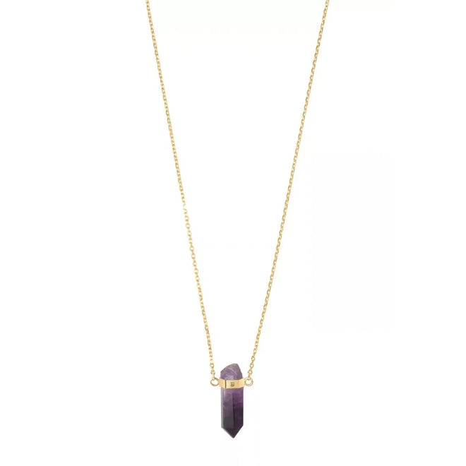 Złoty choker z mini ametystem