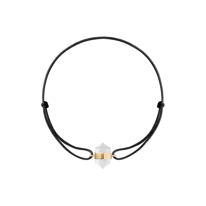 Personalizowana damska bransoletka na jedwabnym sznurku z kryształem